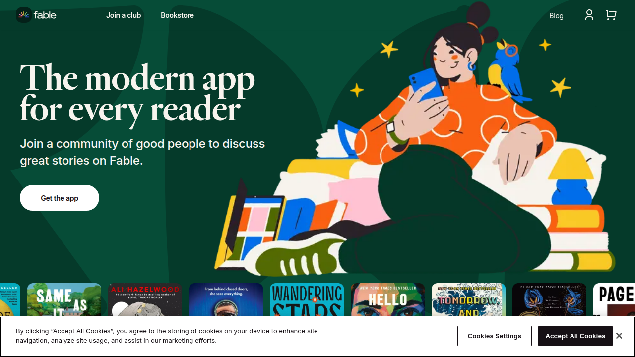 The Fable website, home of the 2026 State of Reading Report highlighting Pride and Prejudice's enduring popularity.