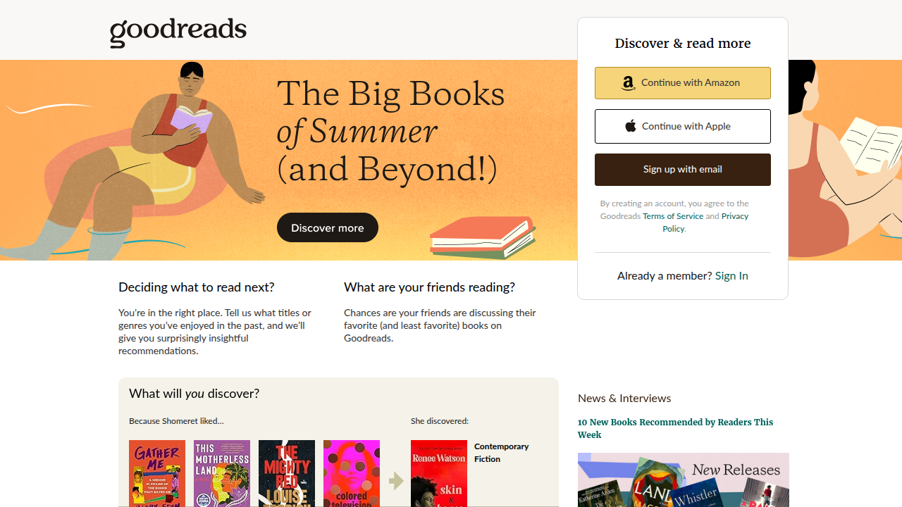 Engage with a global community of readers, track your reading, and explore peer reviews on Goodreads.