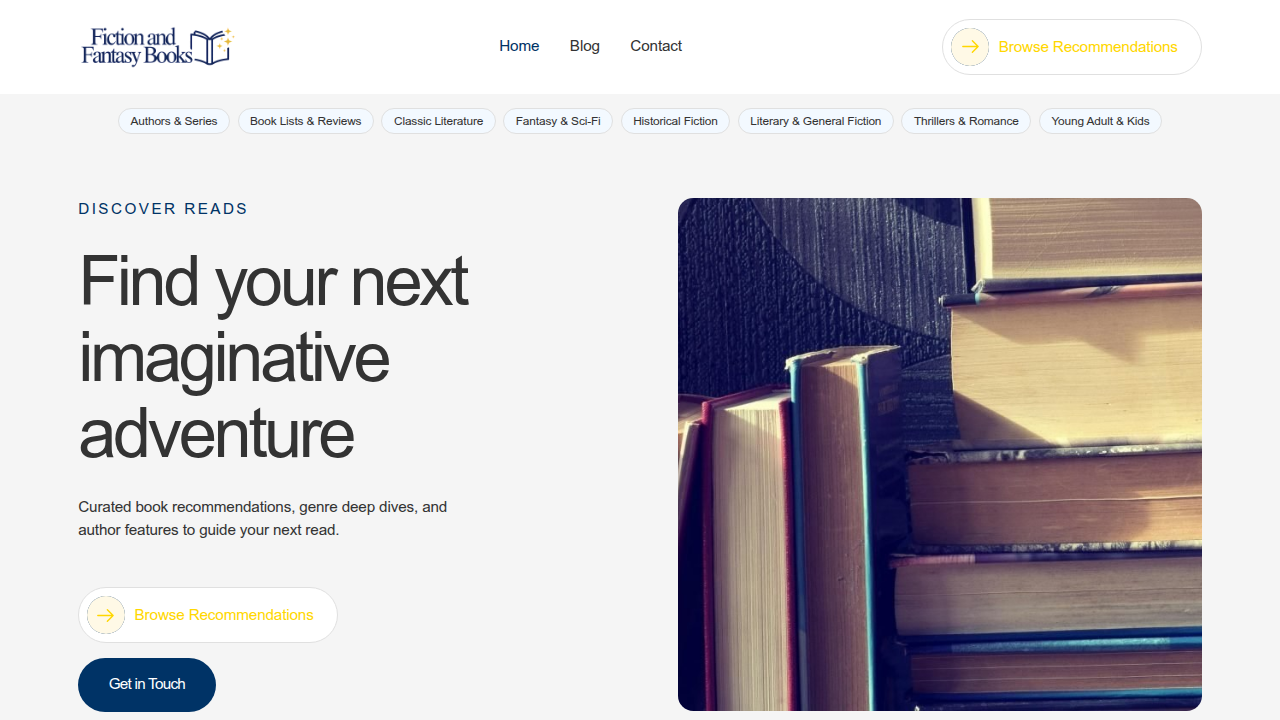 Find new authors, reading guides, and book recommendations on the Fiction and Fantasy Books blog.