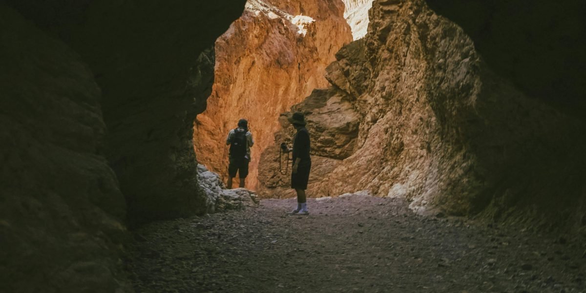 A scene depicting a father and child walking through a desolate, stark landscape, symbolizing perseverance and shared journey.
