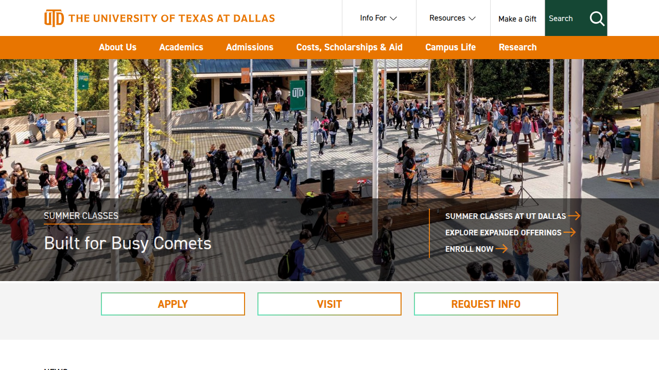 The University of Texas at Dallas, an example of an institution where literary traditions are studied.