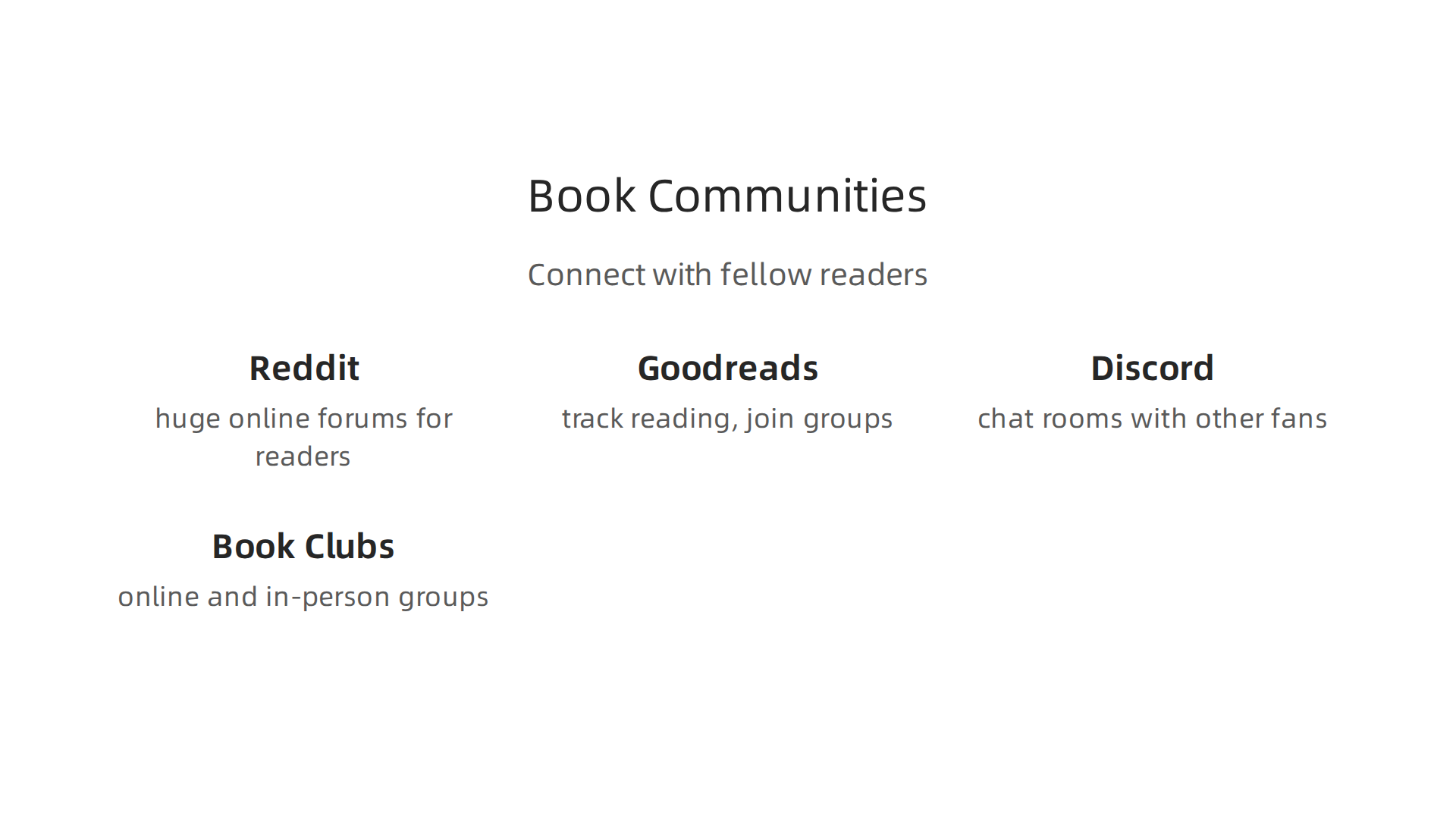 Connect with fellow readers in these online and offline communities for fresh book ideas.
