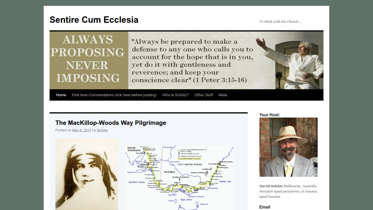 Homepage of Scecclesia.com, a blog discussing literary archives and 19th-century English novelists.
